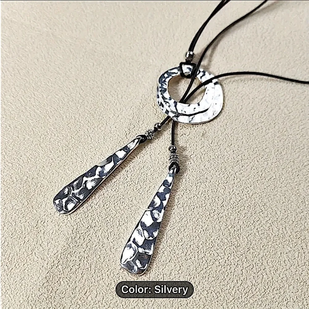 Vintage Celtic Statement Necklace, Bohemian, Boho, Tribal Toggle Hammered